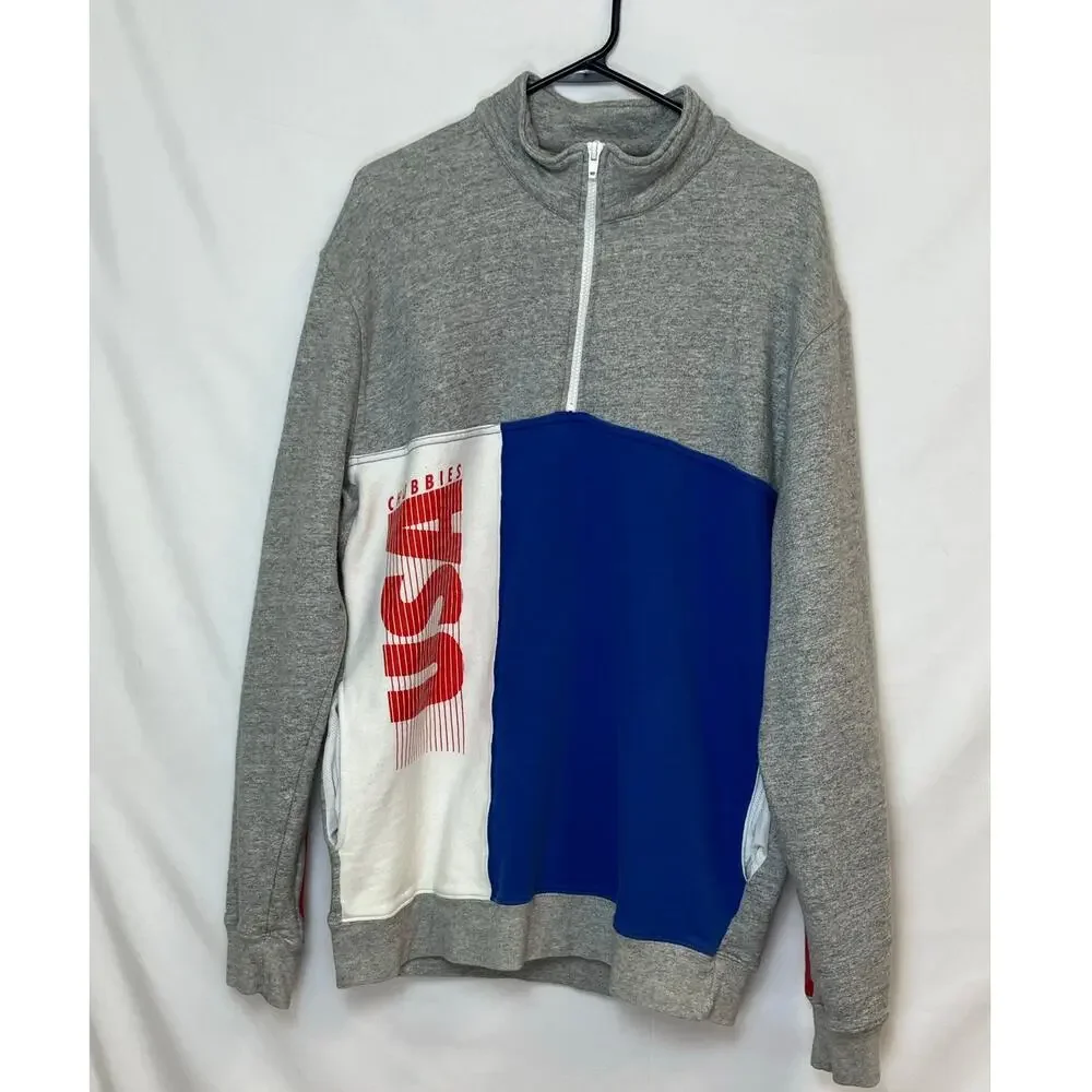 Chubbies Men’s XL Gray 1/4 Zip Long Sleeve Jacket Lightweight Top Casual Active